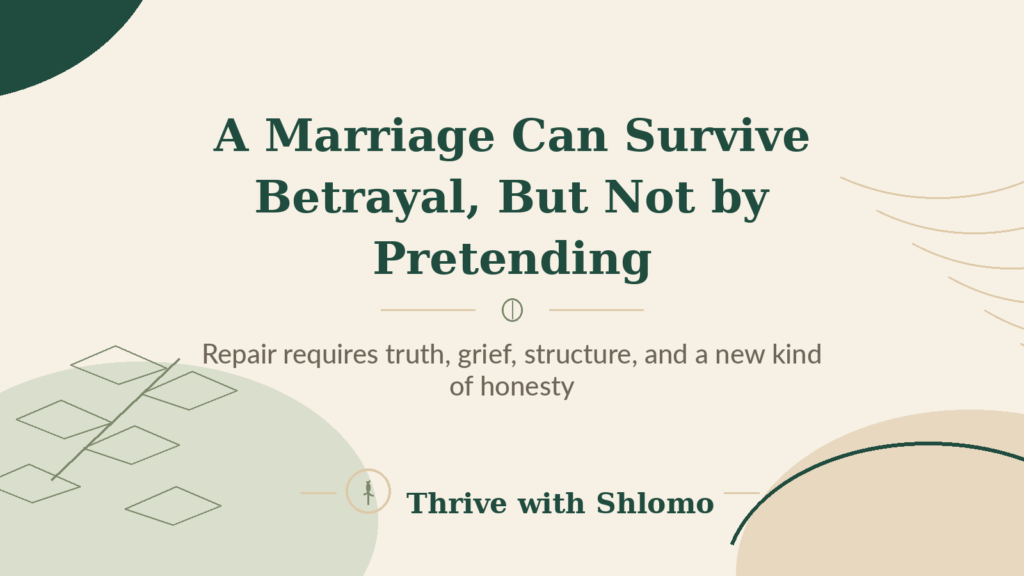 A couple sitting together, representing a marriage healing honestly after betrayal