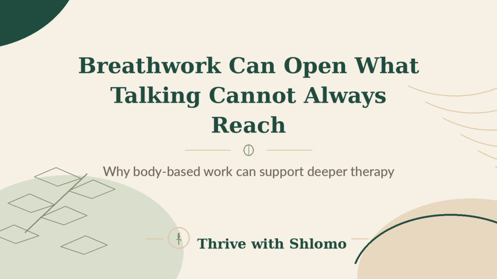 Person in a breathwork session, representing emotional release beyond talk therapy